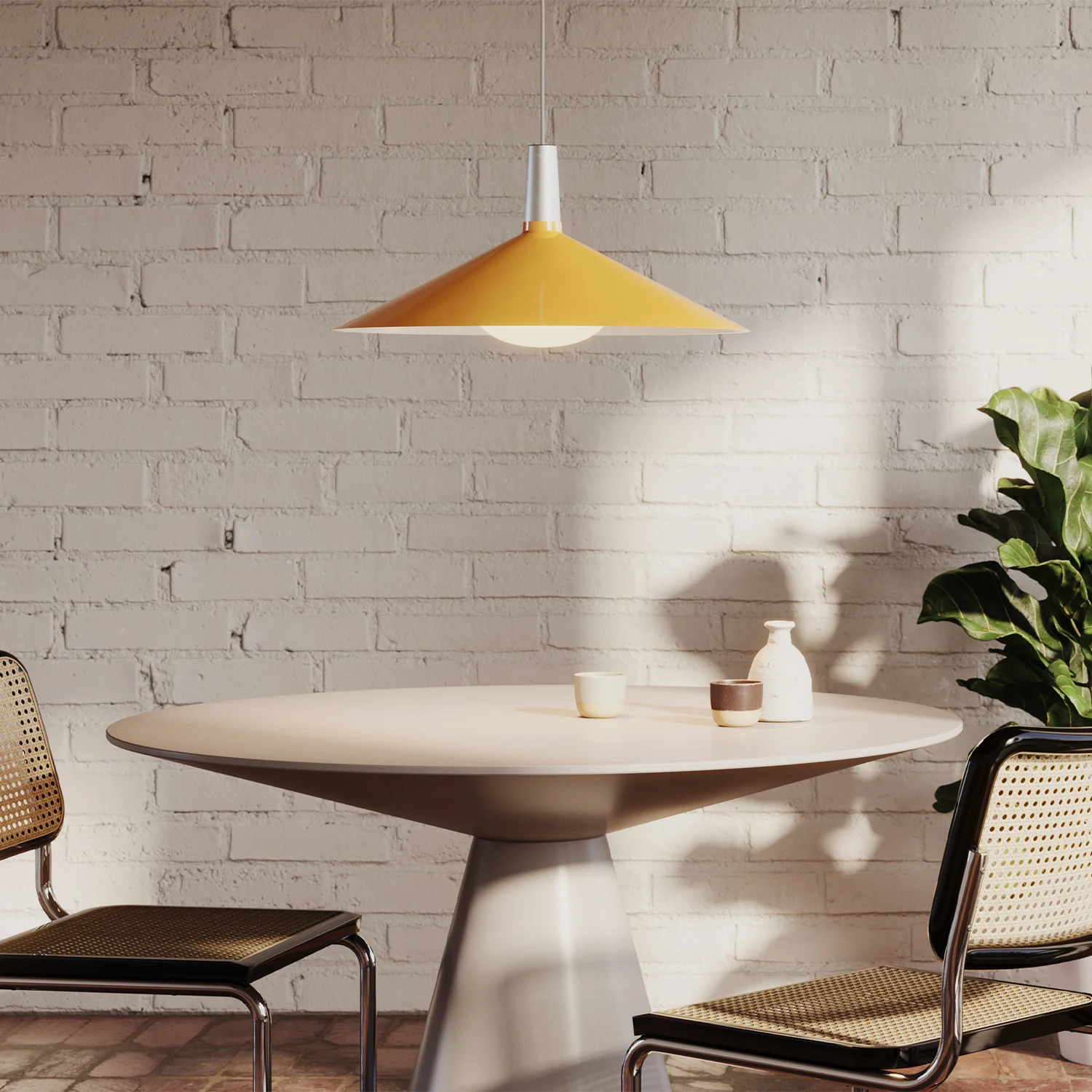 Bower Pendant Light Large in Yellow + Oval II - Image 2