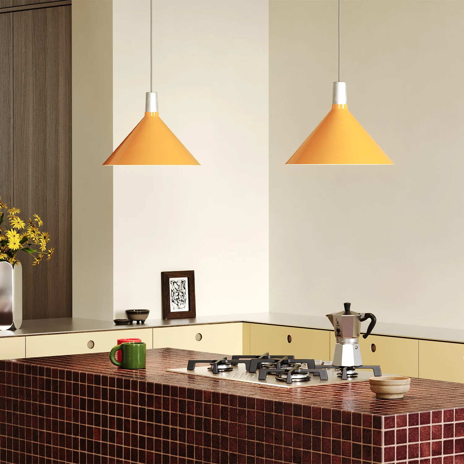 Bower Pendant Light Medium in Yellow - Image 2