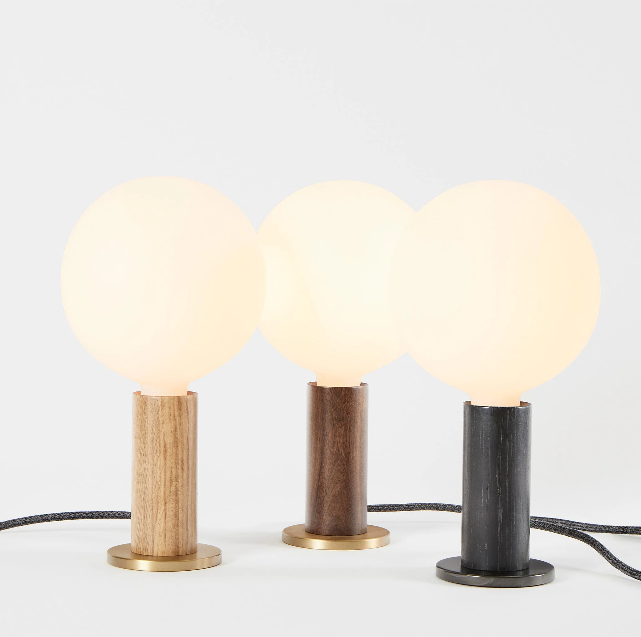 Knuckle Table Lamp in Blackened Oak + Sphere IV - Image 3