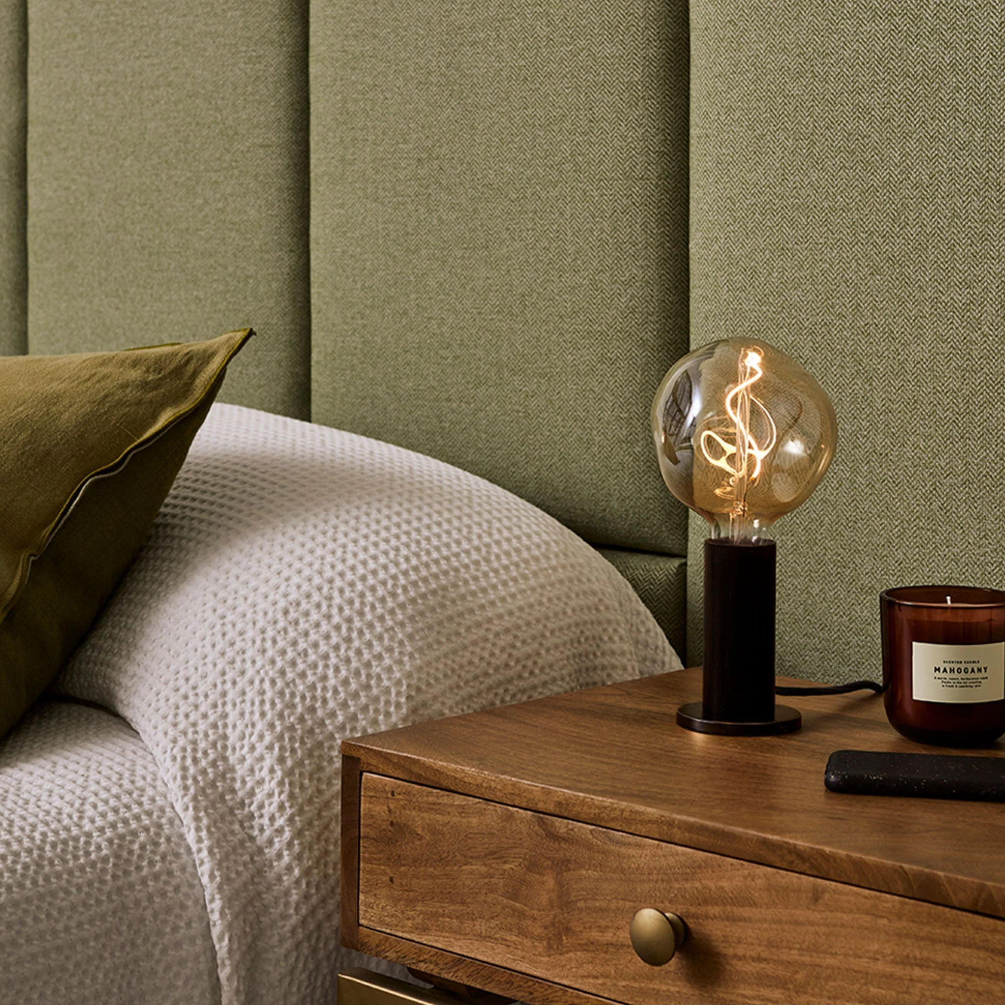 Knuckle Table Lamp in Blackened Oak + Voronoi I - Image 2