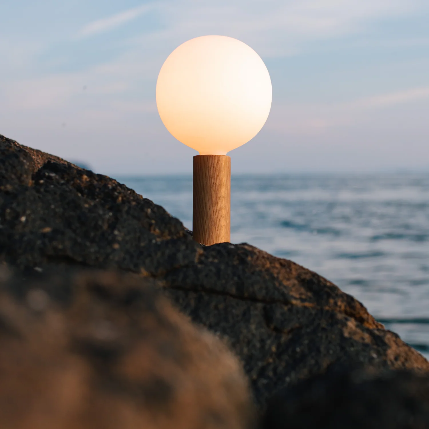 Knuckle Table Lamp in Oak - Image 3