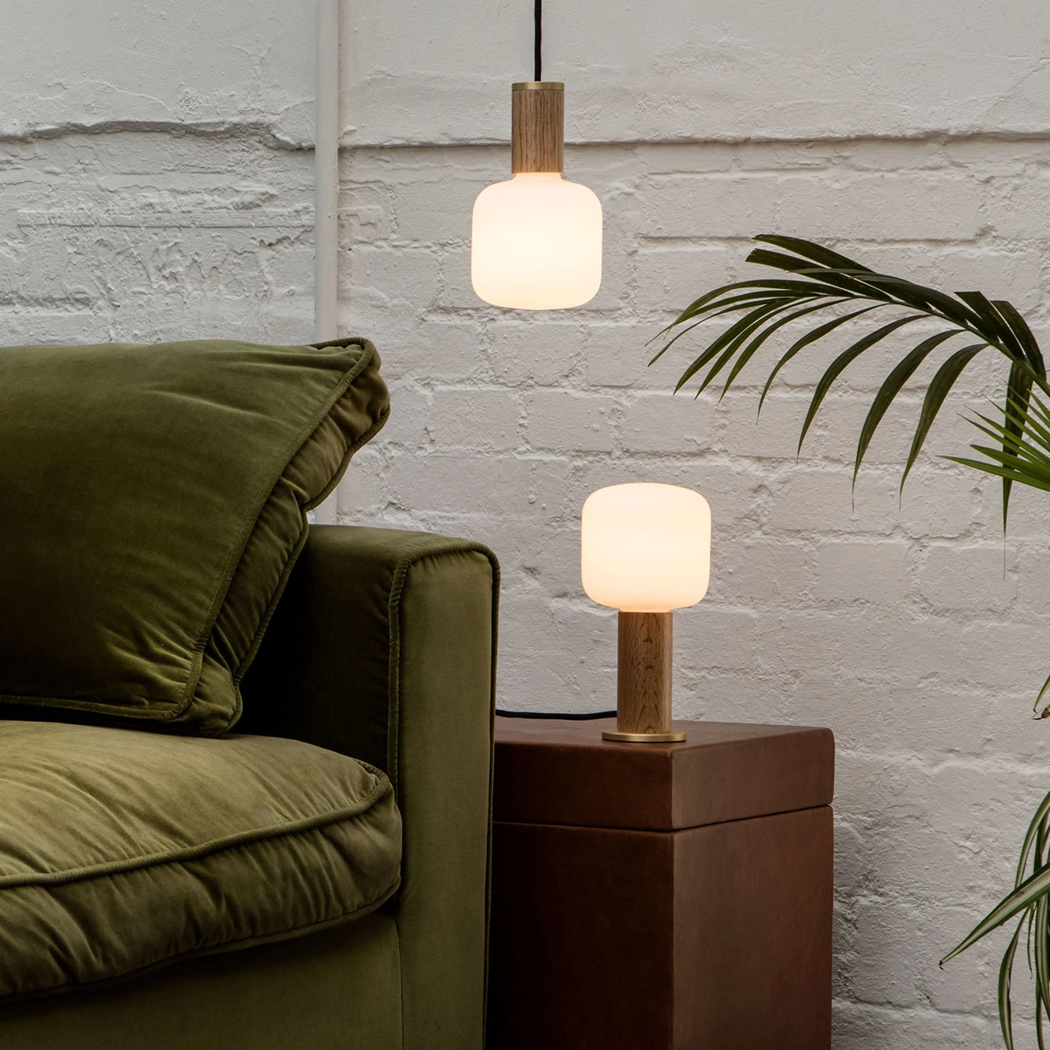 Knuckle Table Lamp in Oak + Oblo - Image 9