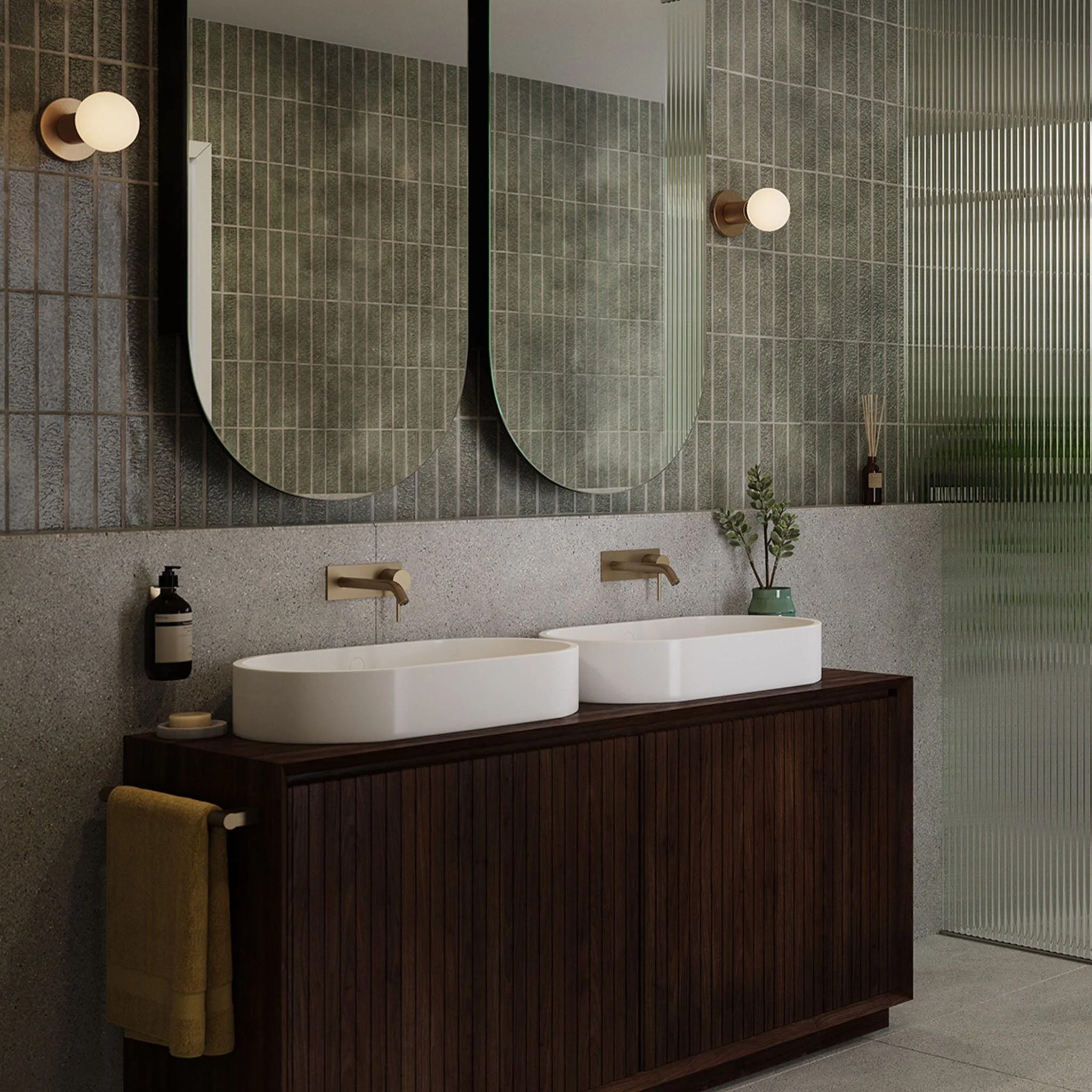 Lochan Wall Light in Brass + Sphere III - Image 3