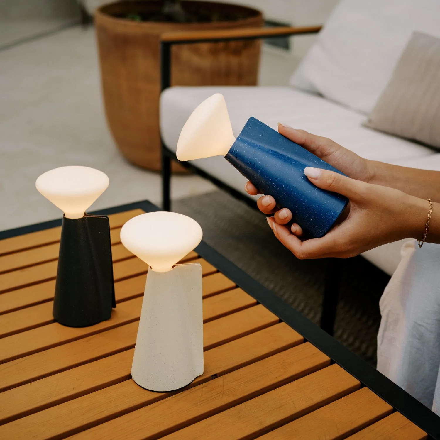 Mantle Portable Lamp in Stone White - Set of 2 - Image 4