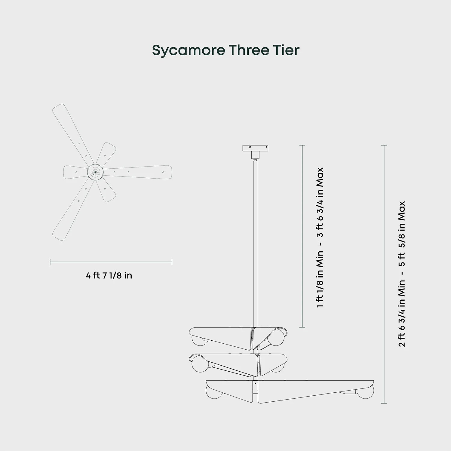 Sycamore Chandelier 3 Tiers in Dawn Grey - Image 10