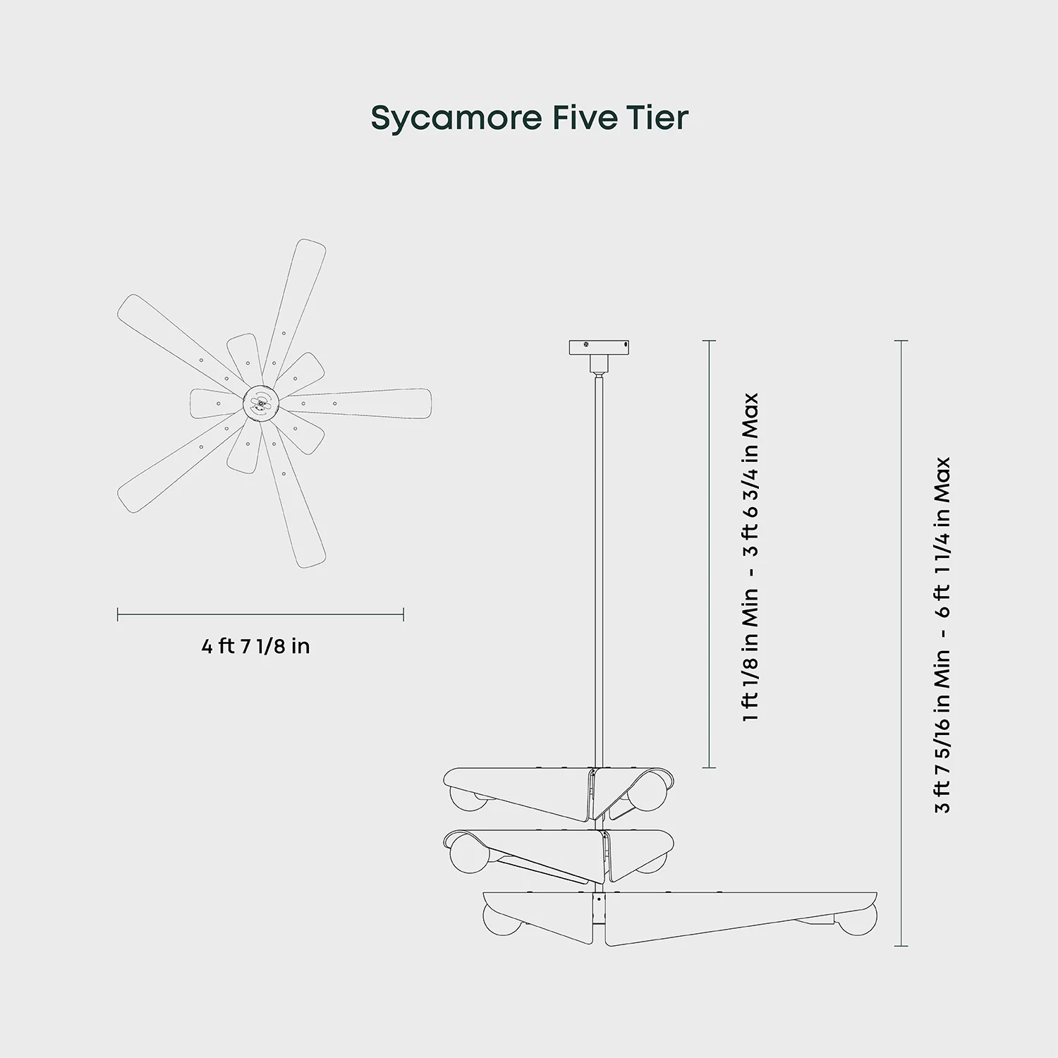 Sycamore Chandelier 5 Tiers in Dawn Grey - Image 9