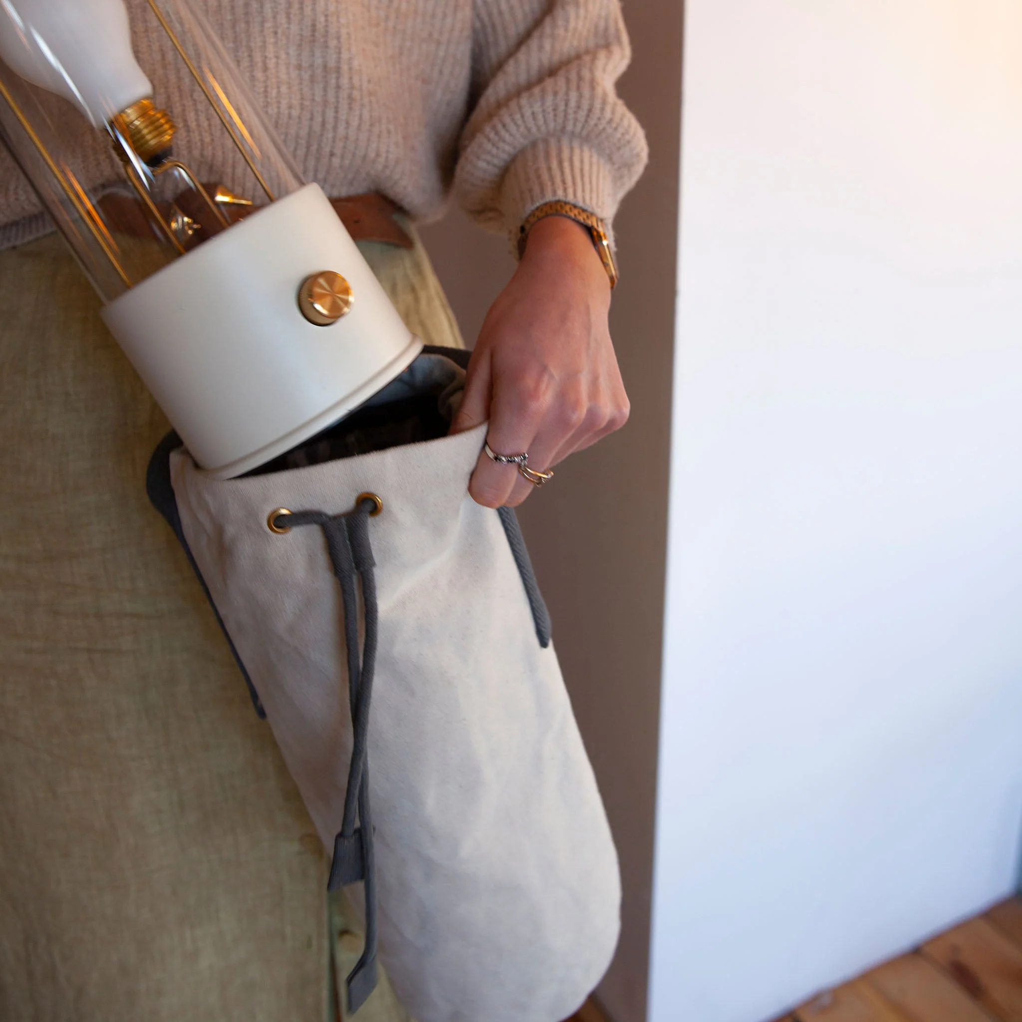 The Muse Portable Lamp in Candlenut White Bundle - Image 4