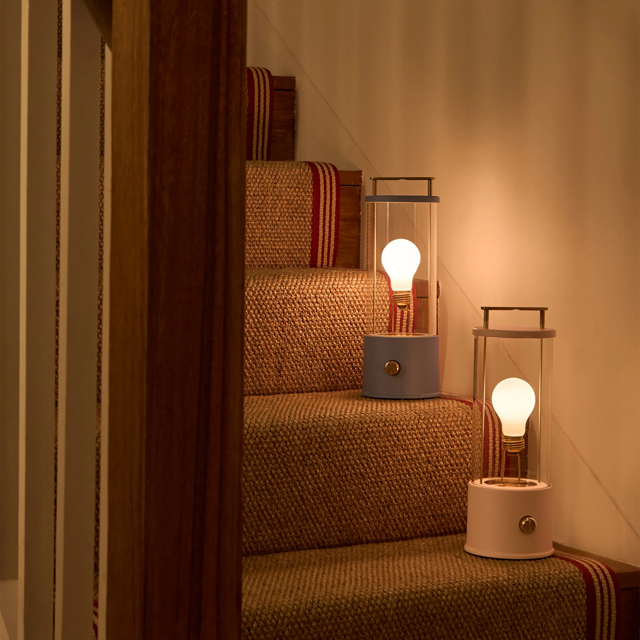 The Muse Portable Lamp in Selvedge Blue + Setting Plaster Pink - Set of 2 - Image 2